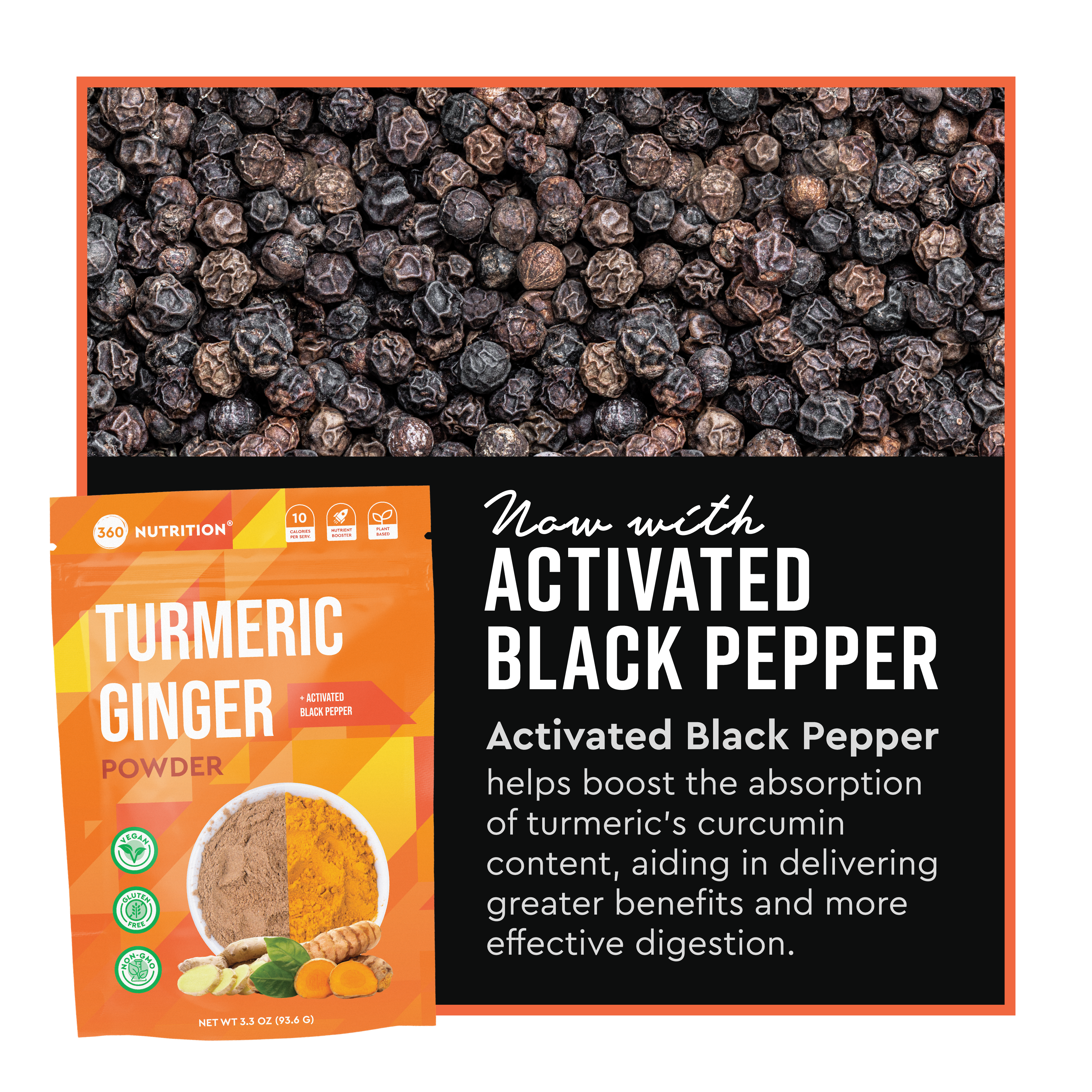 Turmeric Ginger Superfood Powder with Activated Black Pepper