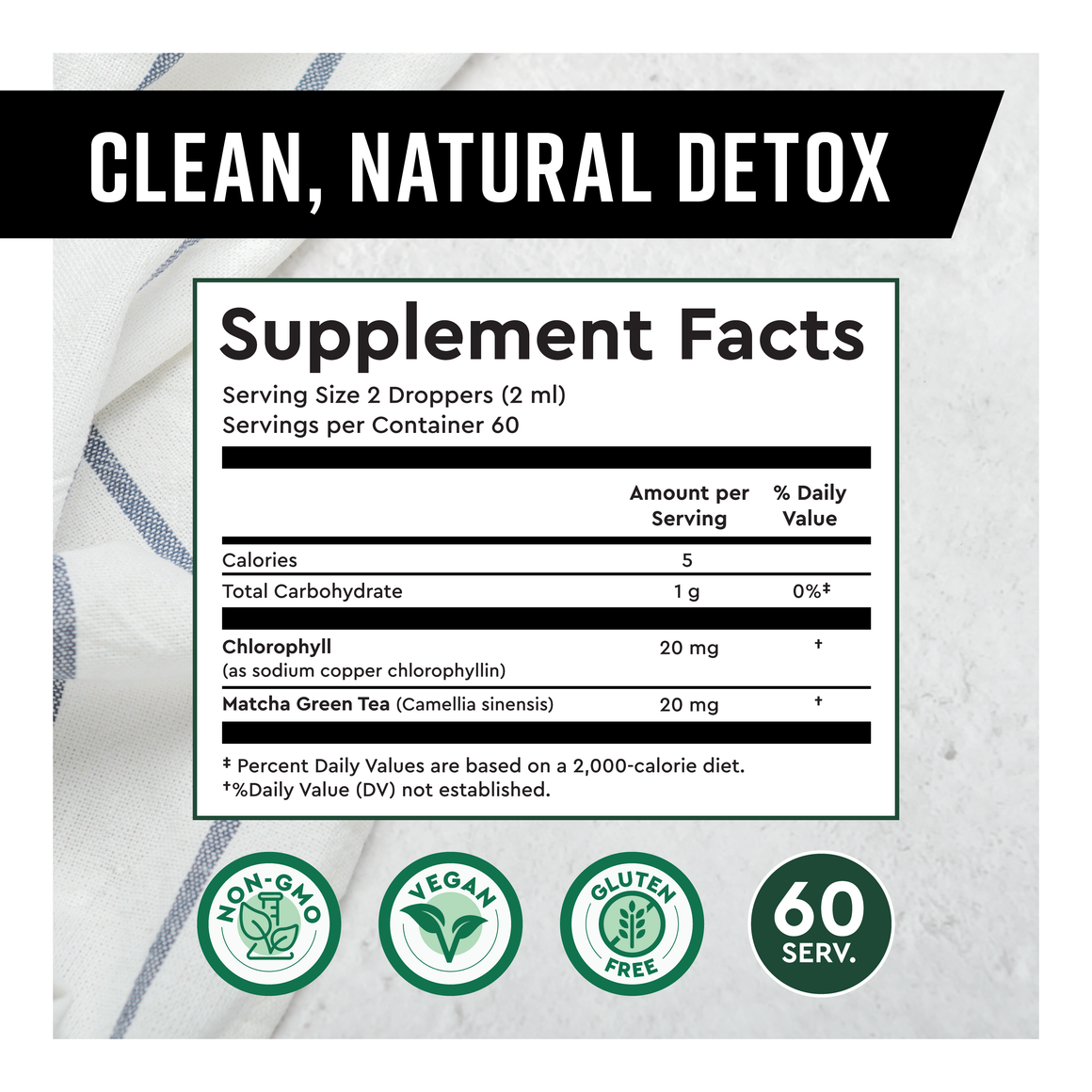 Chlorophyll + Matcha Drops 360 Nutrition